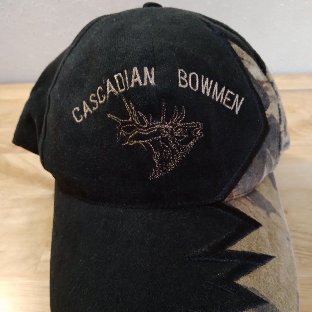 Vintage Cascadian Bowmen Logo Jagged Camouflage Hat
